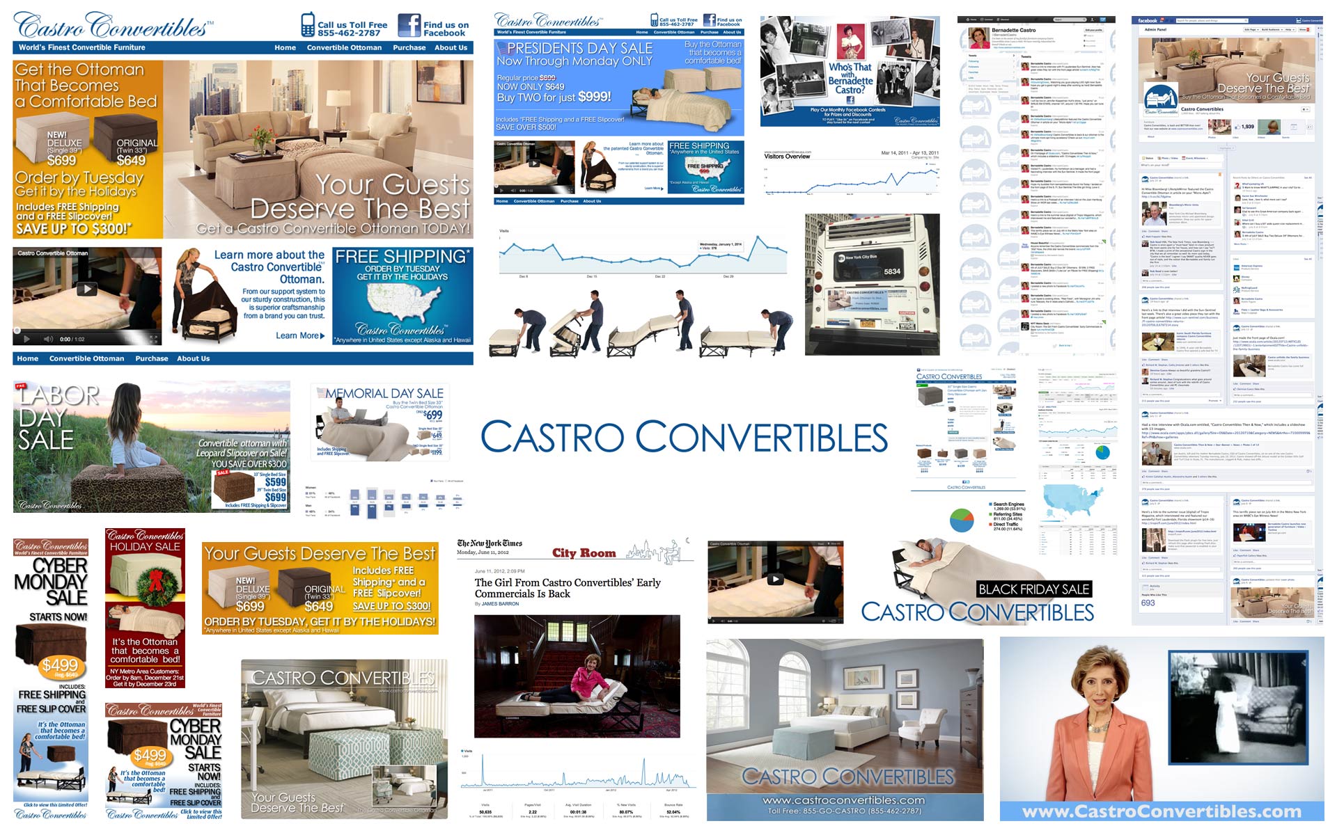 Client: Castro Convertibles: Furniture eCommerce Brand. Media Projects: Website Design and Management, Social Media Management, Advertising, PR, Strategy.